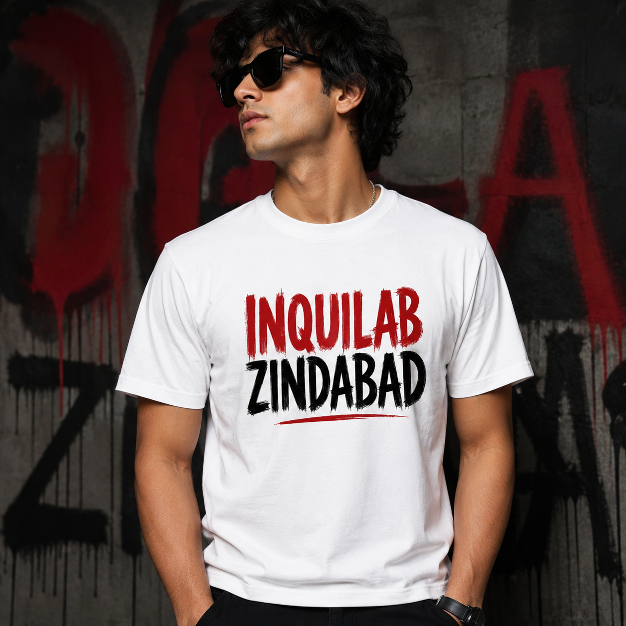 Inquilab Zindabad Bhagat Singh Inspired Patriotic Graphic Tee