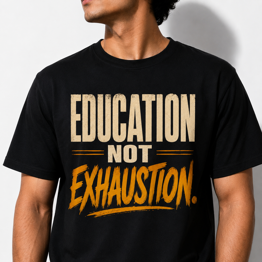 Education Not Exhaustion Student Motivation Graphic Tee
