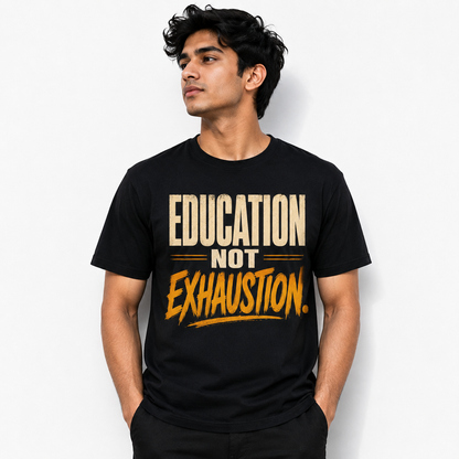 Education Not Exhaustion Student Motivation Graphic Tee